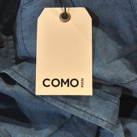 Como Blue Button Down Shirt Classic Collar XL Tall - Picture 6 of 8